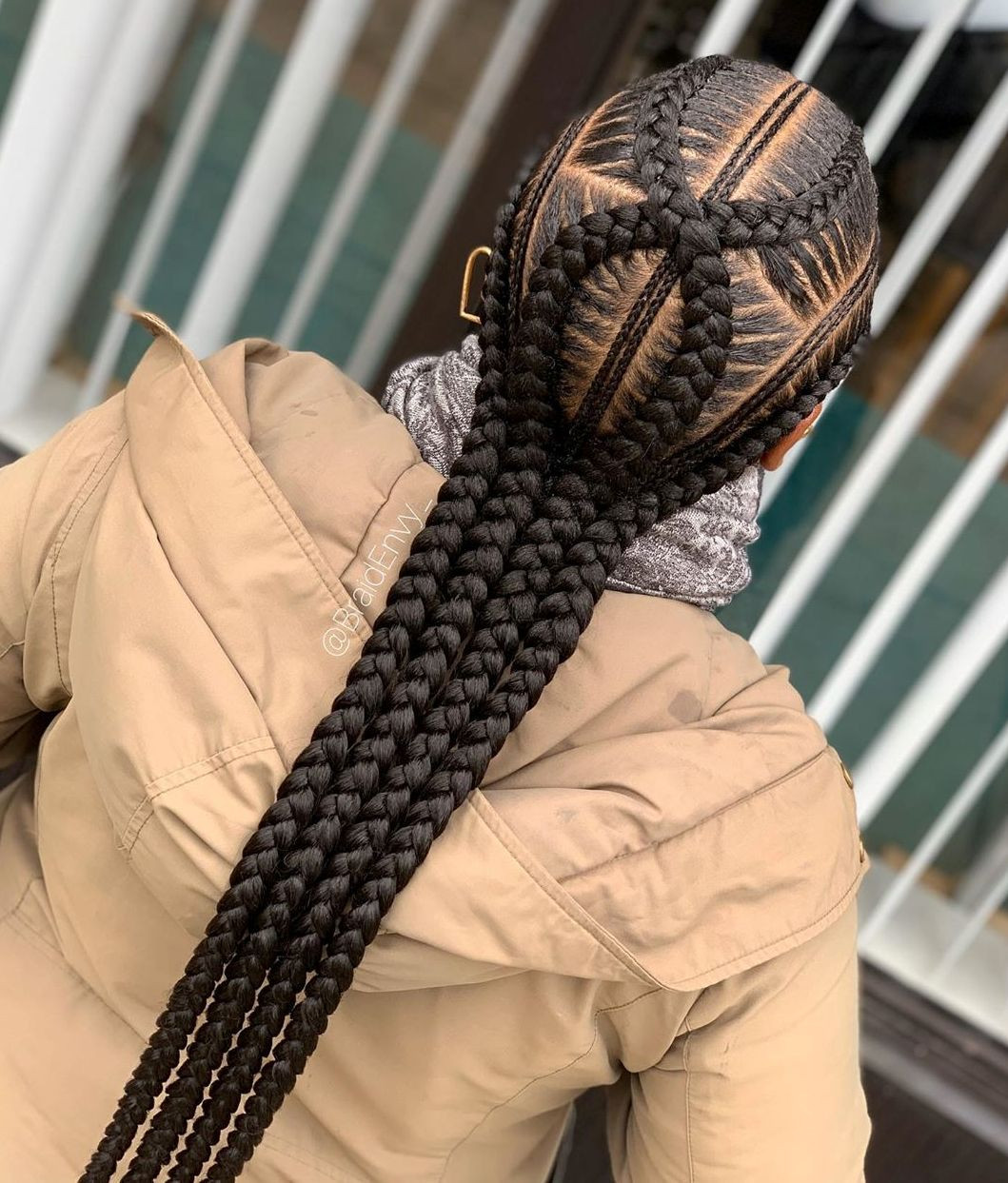 Geometric Cornrow Back Design Geometric Cornrow Back Design — Cornrow Braided Hairstyles 2027