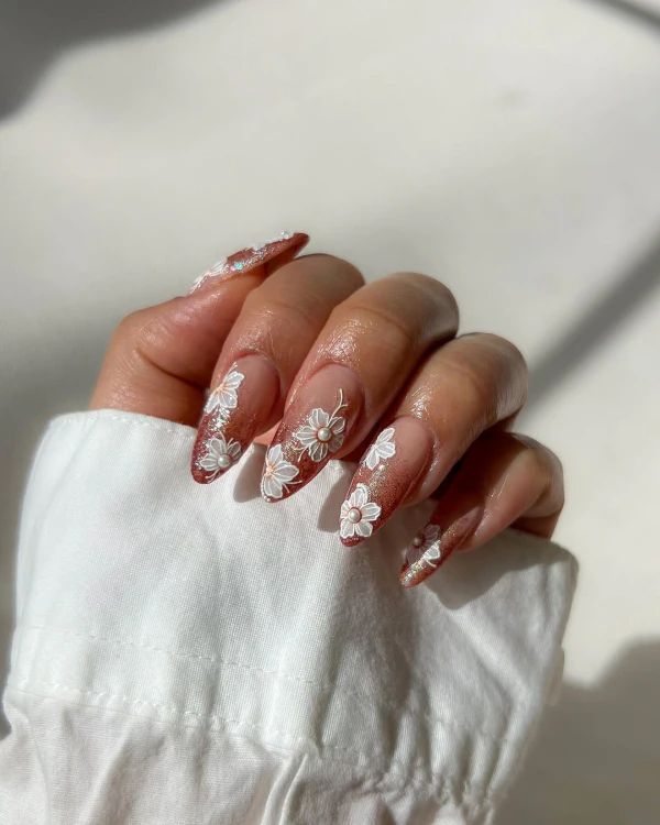 Wedding Visual Idea — Floral Wedding Nails 2027