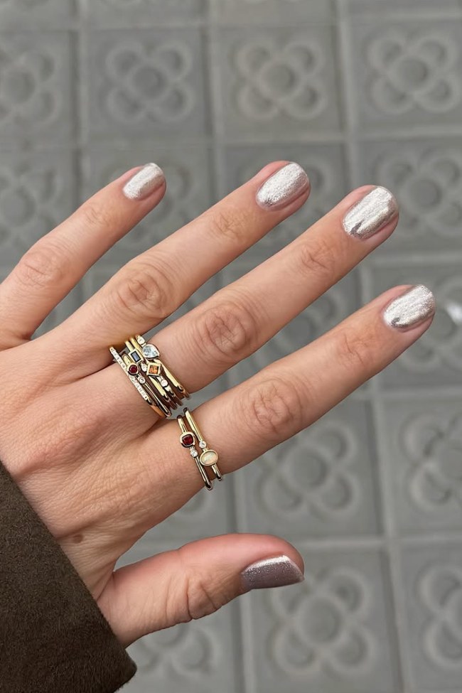 Full Silver Glitter Short Square Nails Full Silver Glitter Short Square Nails — Short Prom Nails 2027