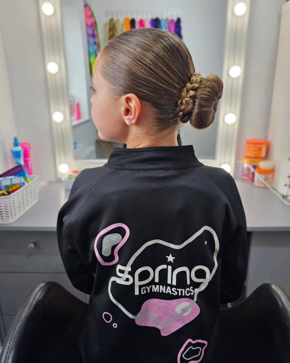 Neat Braided Bun — Little Girl Gymnastics Hairstyles 2027
