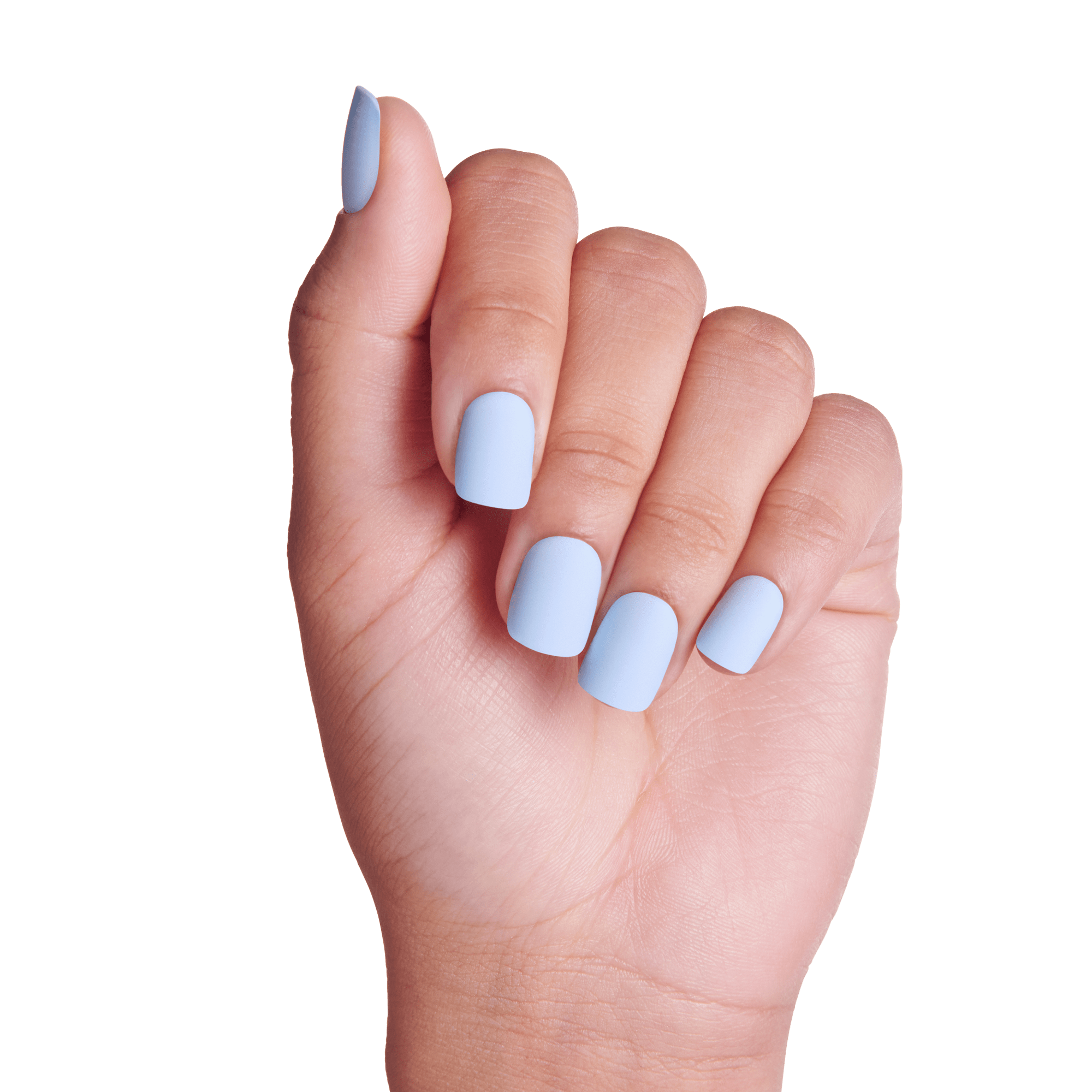 Matte Pastel Blue Glossy Short Square Nails Matte Pastel Blue Glossy Short Square Nails — Short Press On Nails 2027