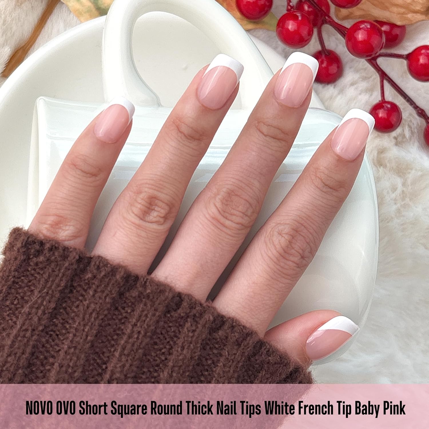 Everyday Short Square Autumn French Everyday Short Square Autumn French — White French Tip Nails 2027