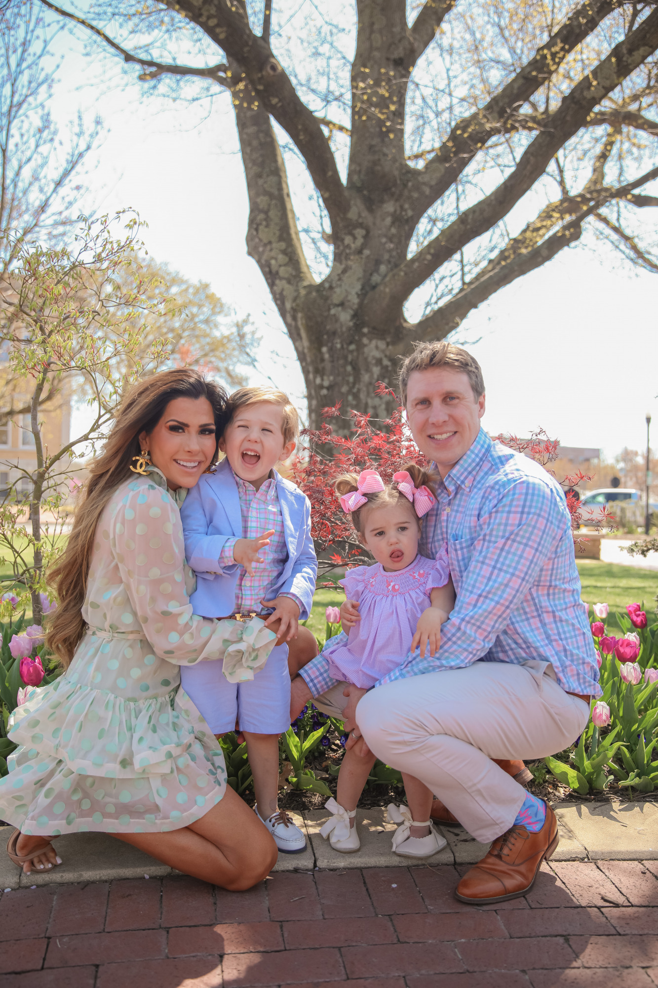 Sheer Polka Dot Dress and Pastels for a Whimsical Easter Portrait — Easter Family Photo Outfits 2027