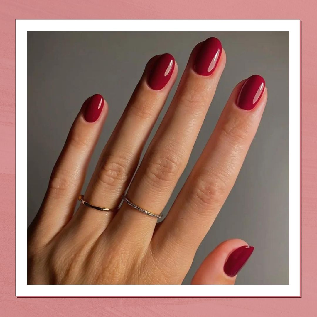 Classic Deep Red Glossy Medium Ovals Classic Deep Red Glossy Medium Ovals — Cherry Red Nails 2027
