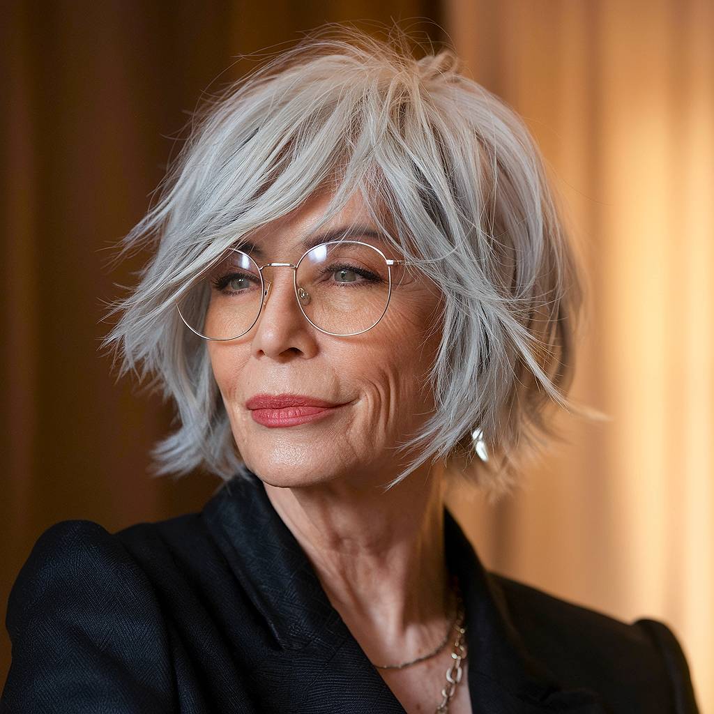Grey Shag With Choppy Layers Grey Shag With Choppy Layers — Short Shag 2027