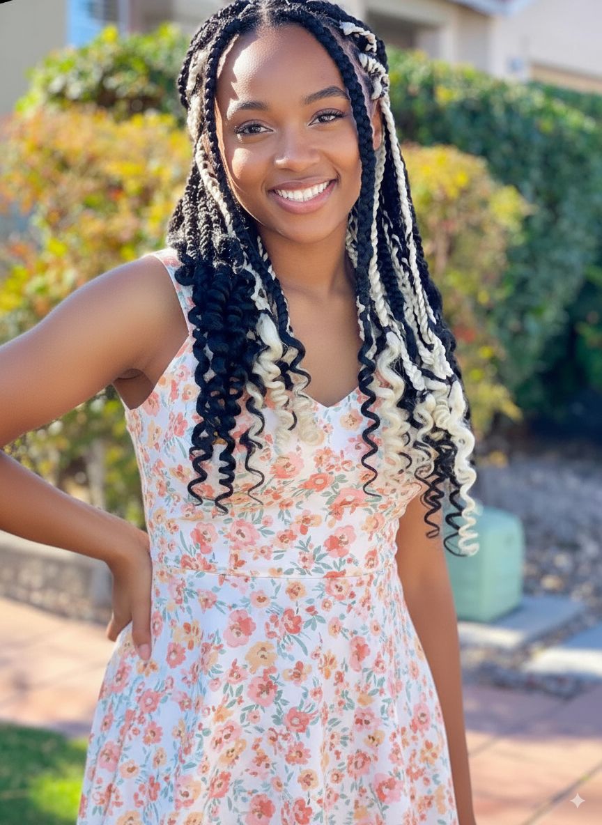 Box Braids Visual Idea — Ombre Knotless Braids 2027