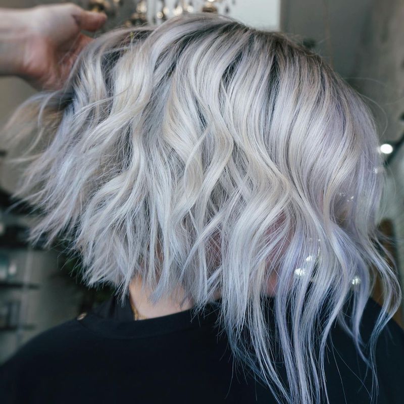 Ash Blonde Bob with Subtle Purple Highlights Ash Blonde Bob with Subtle Purple Highlights — Blonde 2027 with Purple Hair