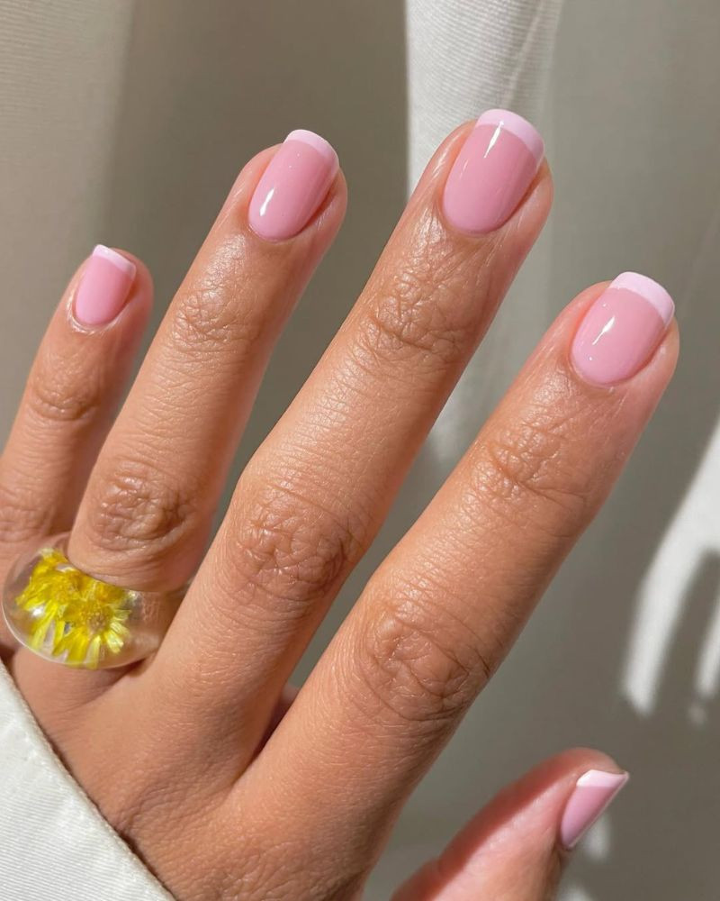 Bold Pink French Tip Oval Nails Bold Pink French Tip Oval Nails — Short Pink French Tip Nails 2027