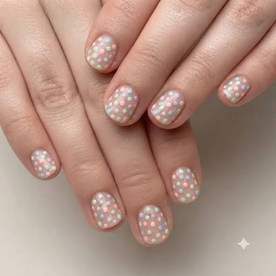 Pastel Polka Dot Nails — Nails 2027 for Kids