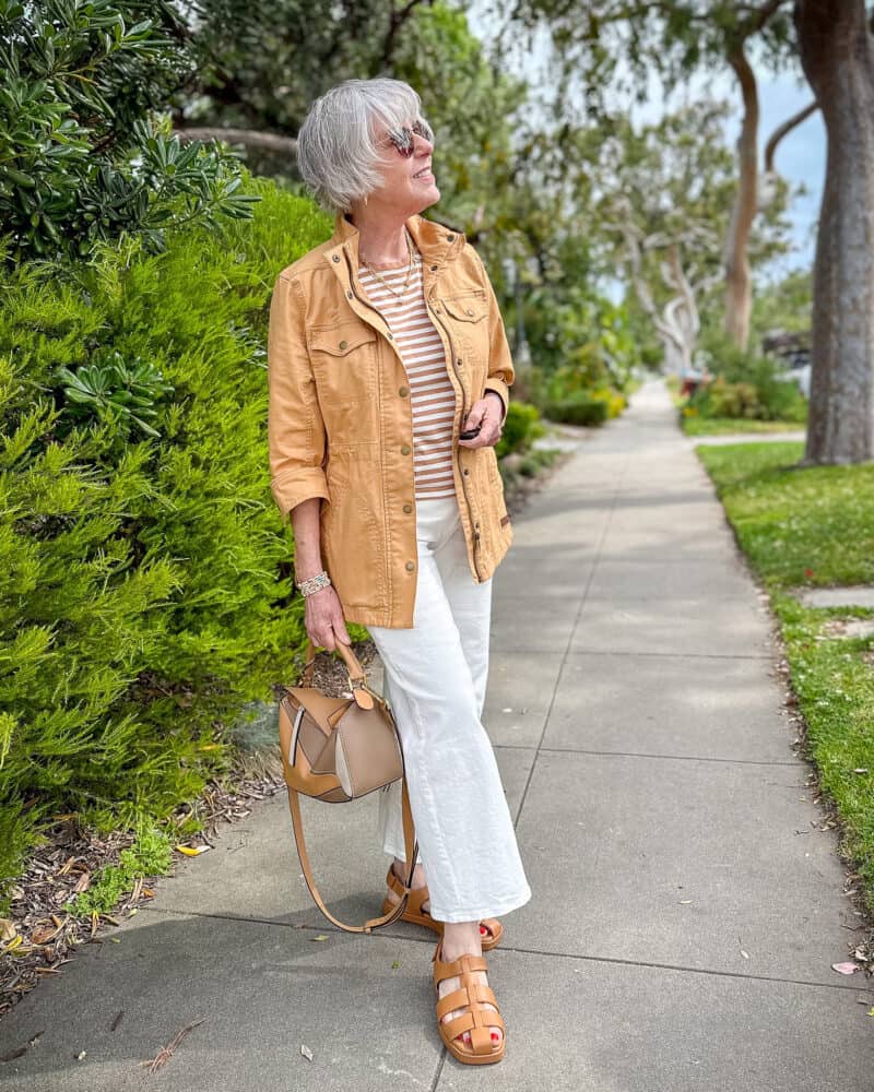 Utility Jacket Pop with Wide-Leg Pants Utility Jacket Pop with Wide-Leg Pants — Neutral Summer Outfits 2027