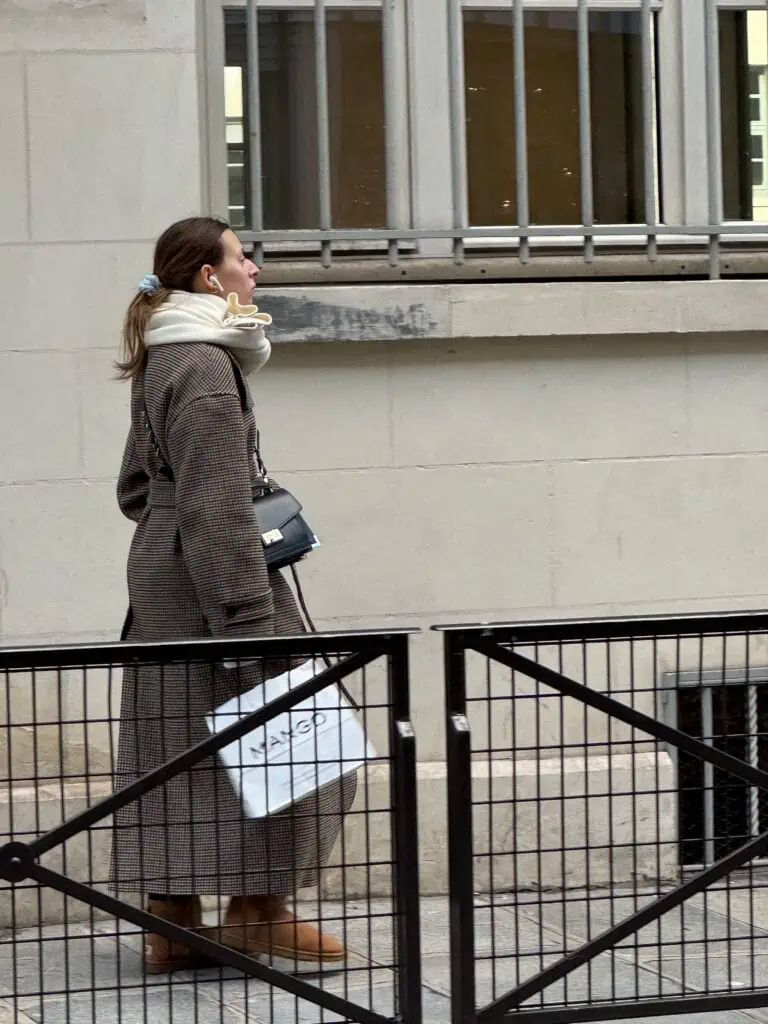 Classic Charm: Brown Plaid Coat, Belted Waist, and Suede Boots — Cold Weather Outfits 2027