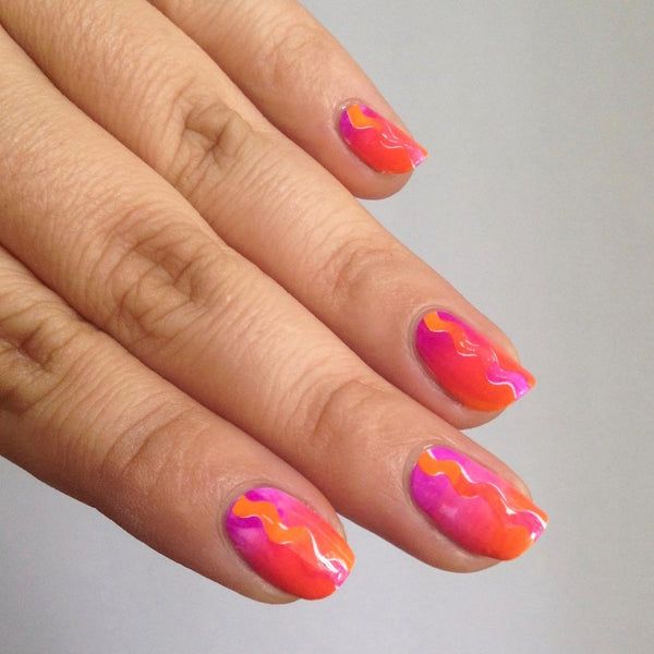Abstract Wavy Lines On All Nails Visual Idea Abstract Wavy Lines On All Nails Visual Idea — Neon Acrylic Nails 2027