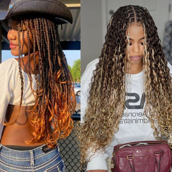 Fine Box Braids With Dark Red Tones — Braids 2027 for Medium Hair