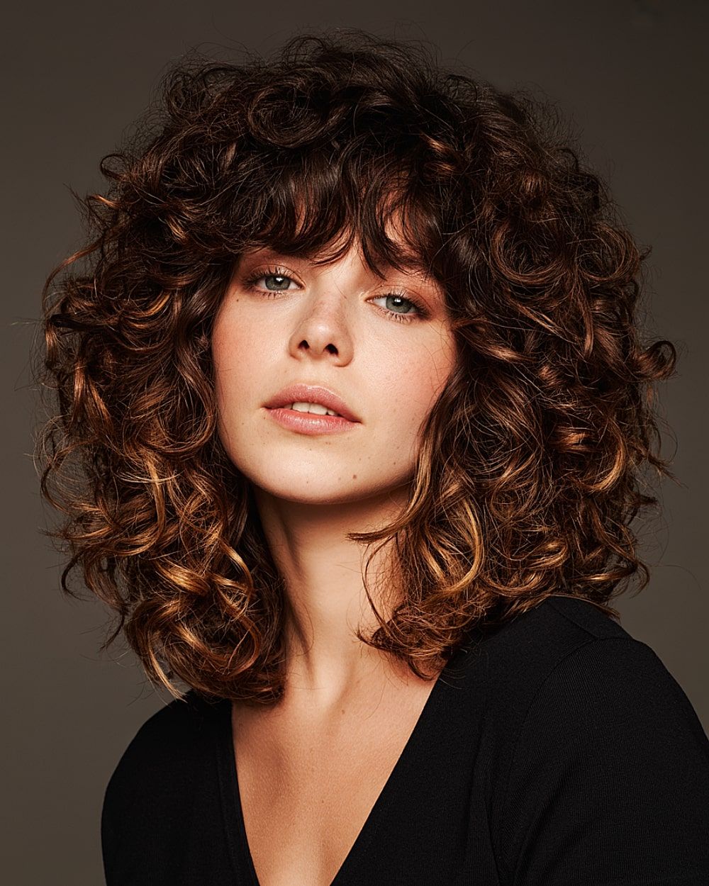 Shag With Curtain Bangs and Defined Curls Shag With Curtain Bangs and Defined Curls — Wash and Go Hairstyles 2027