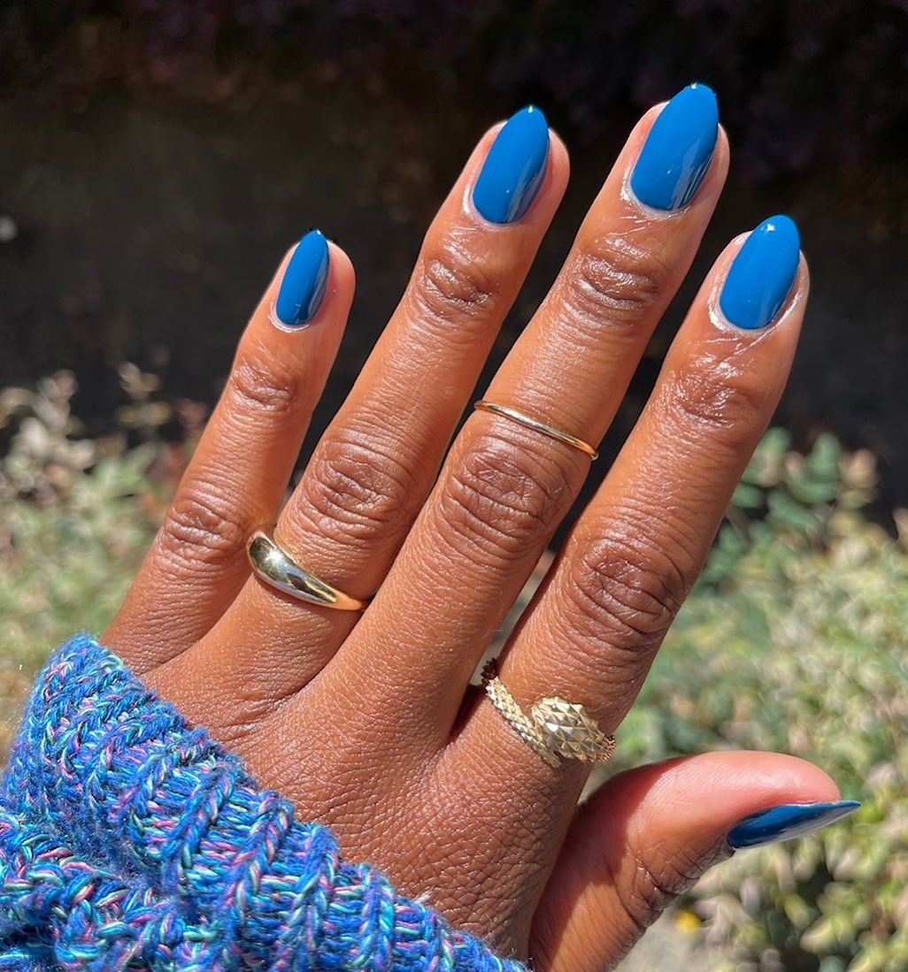 Vibrant Cobalt Blue Glossy Nails — Nail Colors 2027