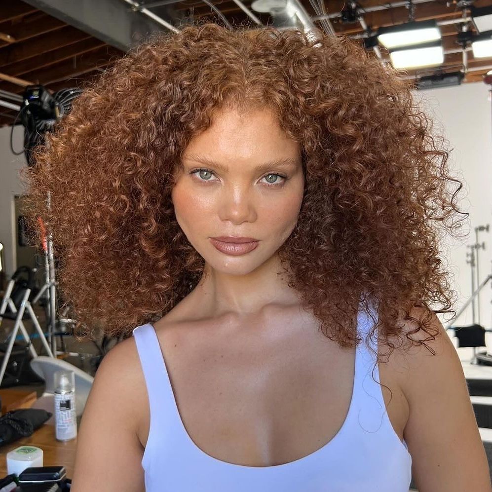 Copper Base With Subtle Highlights Collarbone Copper With Subtle Highlights Copper Base With Subtle Highlights Collarbone Copper With Subtle Highlights — Hair Color 2027 for Curly Hair