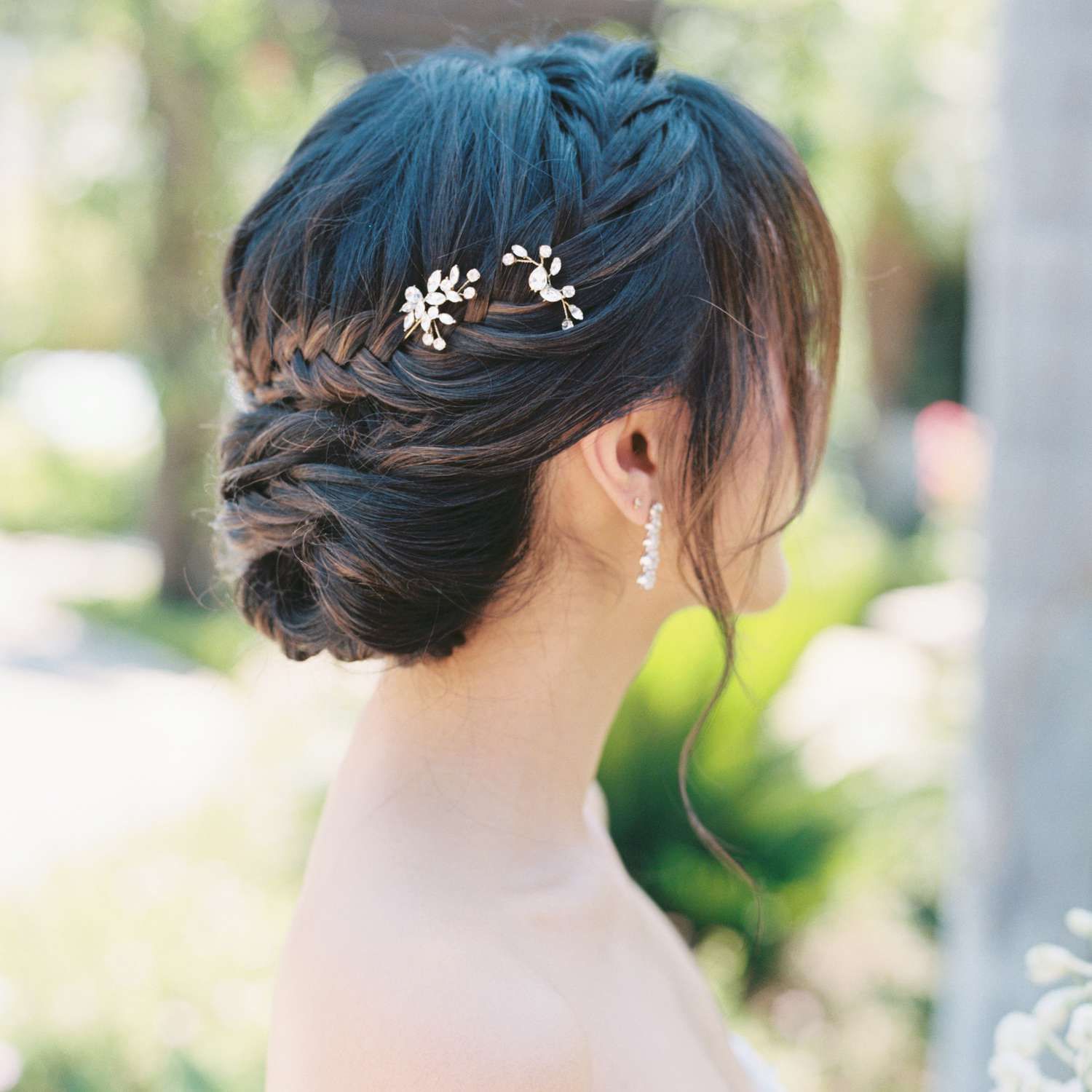 Braided Updo With Wispy Bangs and Sparkle Braided Updo With Wispy Bangs and Sparkle — Engagement Party Hairstyles 2027
