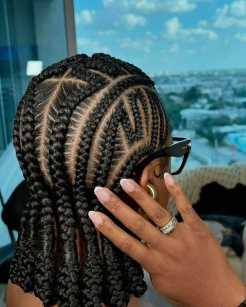Braided Space Buns with Cornrow Detail Braided Space Buns with Cornrow Detail — Braided Hairstyles 2027 for Black Women