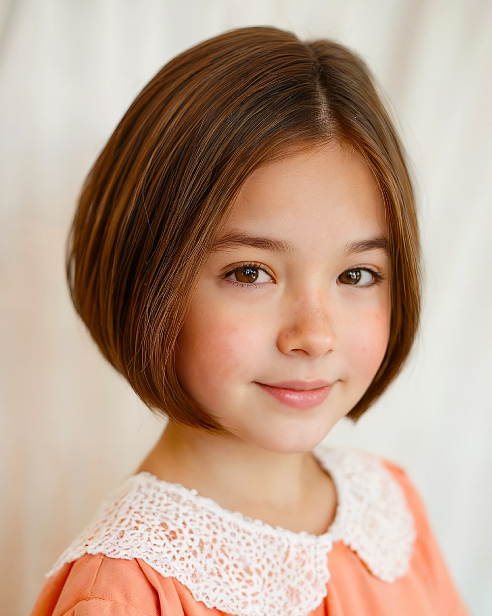 Sleek Dark Brown Bob With Sharp Lines Sleek Dark Brown Bob With Sharp Lines — Little Girl Hairstyles 2027