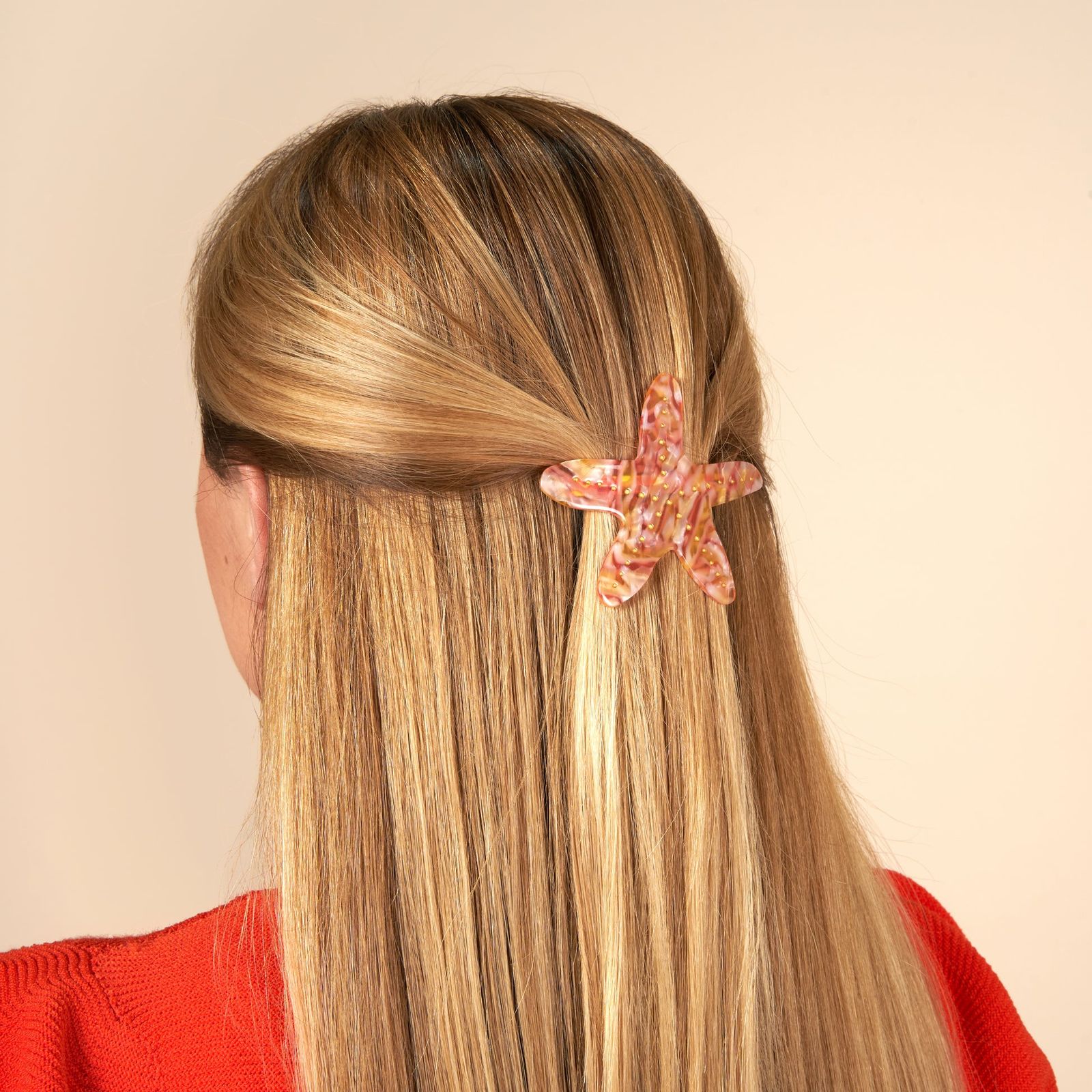 Starfish Barrette on Fine Blonde Hair — Barrette Hairstyles 2027