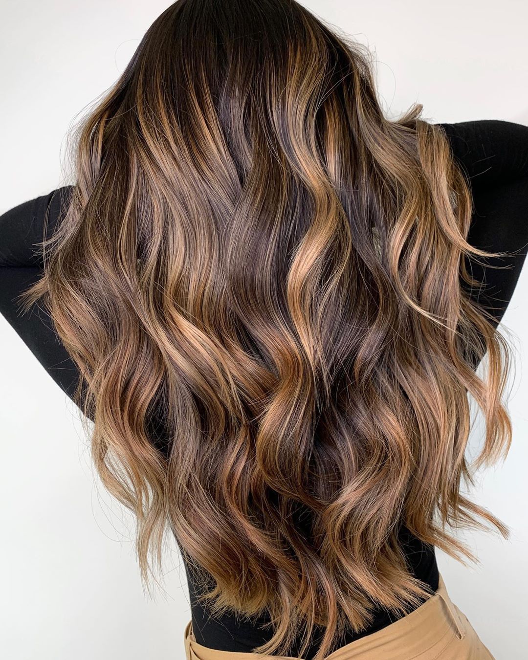 Dimensional Color Blend Dark Brown With Caramel And Blonde Highlights Dimensional Color Blend Dark Brown With Caramel And Blonde Highlights — Fall Hair Colors 2026