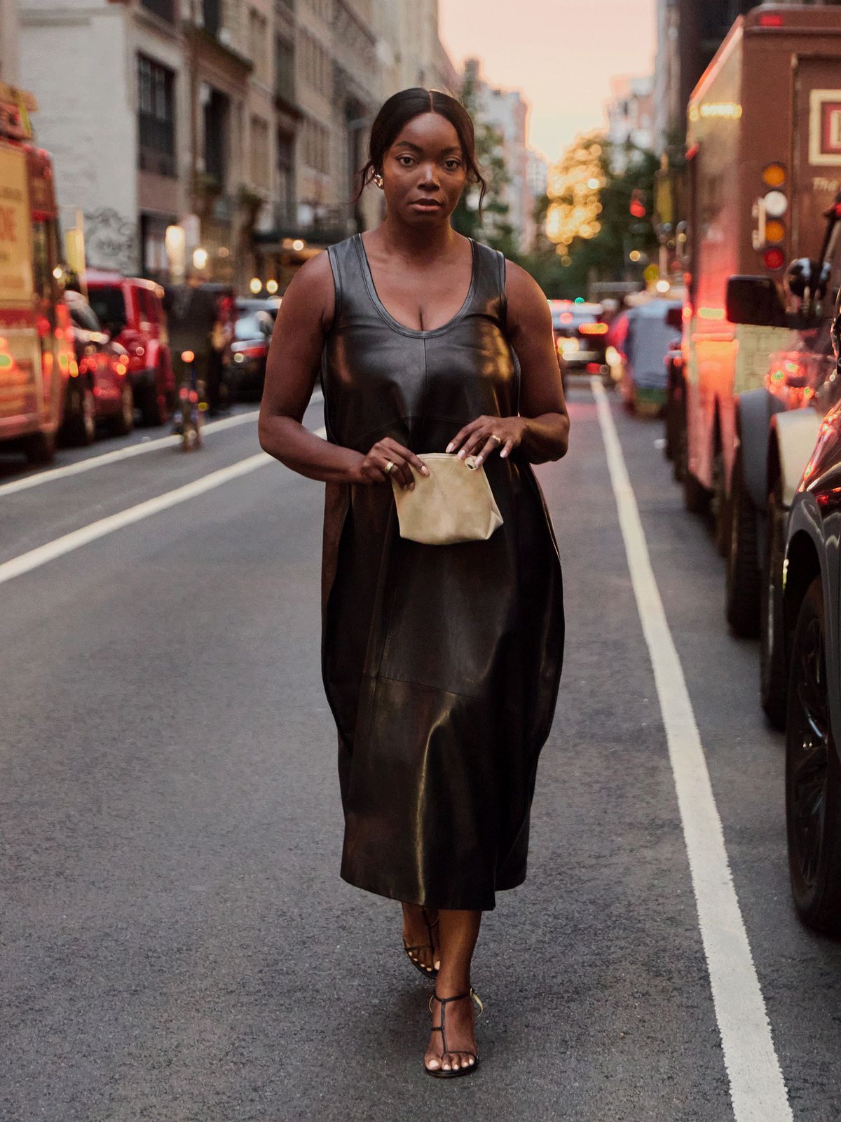 Black Leather Midi Dress with Balloon Skirt Black Leather Midi Dress with Balloon Skirt — Little Black Dress Outfits 2027