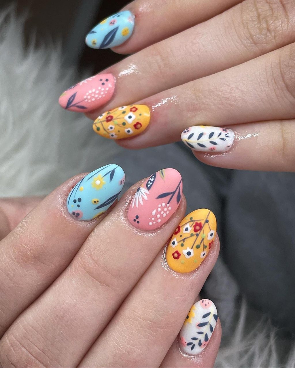 Pastel Floral Leaf Motif Nails Pastel Floral Leaf Motif Nails — Nail Art 2027 for Beginners