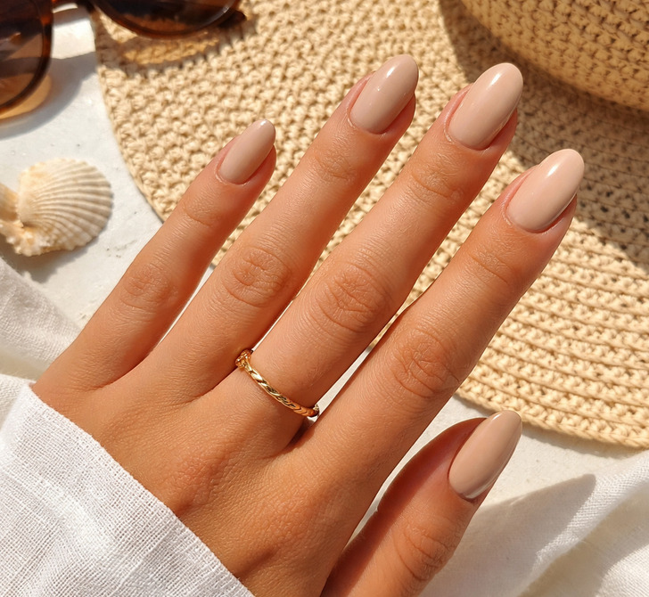 Opaque Light Beige Almond Nails — Nude Summer Nails 2027