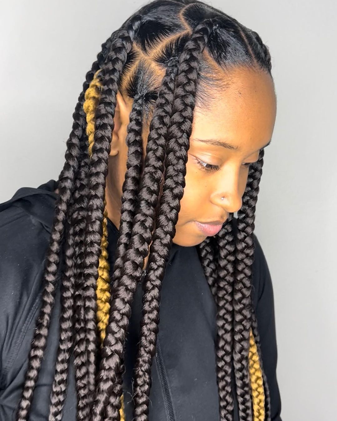 Dark Brown Braids With Blonde Highlights — Long Knotless Braids 2027
