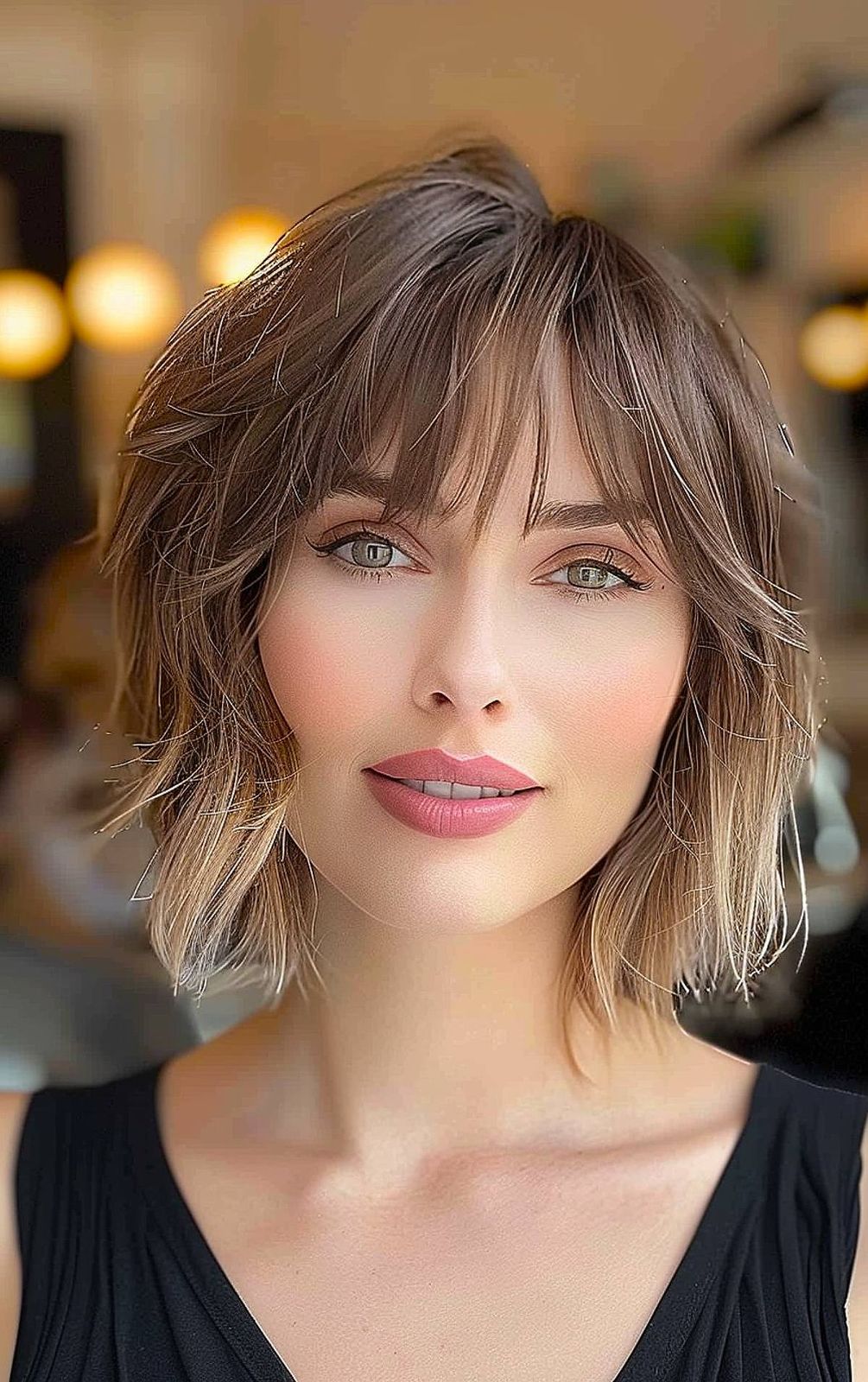 Chin Shag Bob With Wispy Bangs Chin Shag Bob With Wispy Bangs — Bangs 2027 for Women Over 50