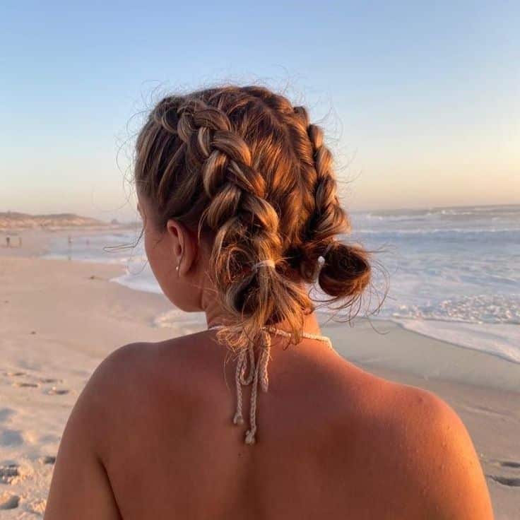 Dutch Braids Into Low Bun — Vacation Hairstyles 2027