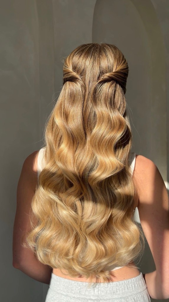 Golden Blonde Twisted Half-Up Golden Blonde Twisted Half-Up — Prom Hairstyles 2027 for Medium Hair
