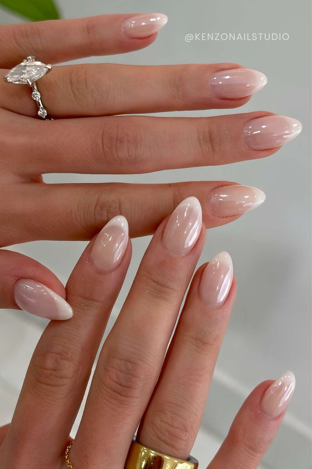 Sheer Pink French Chrome Wedding Nails Sheer Pink French Chrome Wedding Nails — Glazed Nails 2027