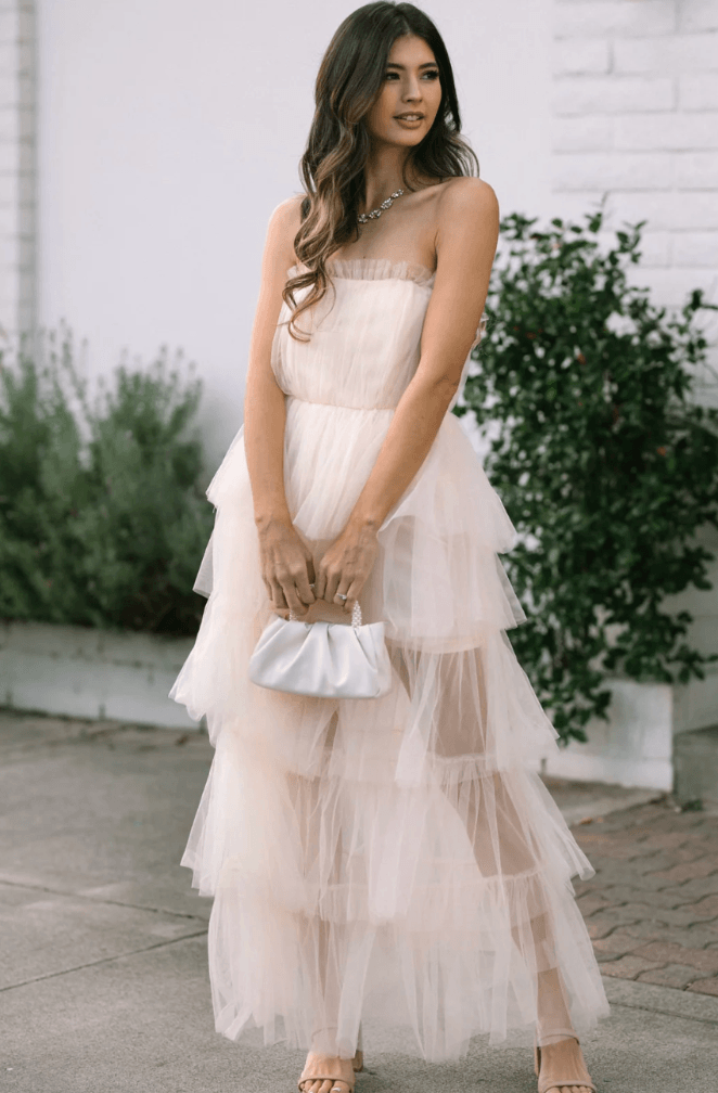 Ethereal Elegance: Tiered Tulle Gown with Delicate Accessories — Birthday Photoshoot Outfits 2027