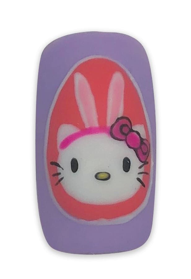 Matte Purple Hello Kitty Face Matte Purple Hello Kitty Face — Hello Kitty Nails 2027 for Kids