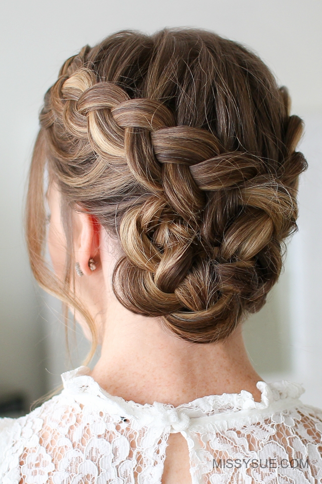Chunky Blonde Braided Crown Updo Chunky Blonde Braided Crown Updo — Braided Bun 2027