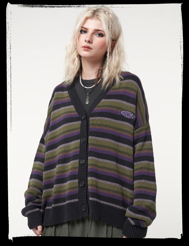 Cozy Statement: Oversized Striped Cardigan Cozy Statement: Oversized Striped Cardigan — Fairy Grunge Outfits 2027