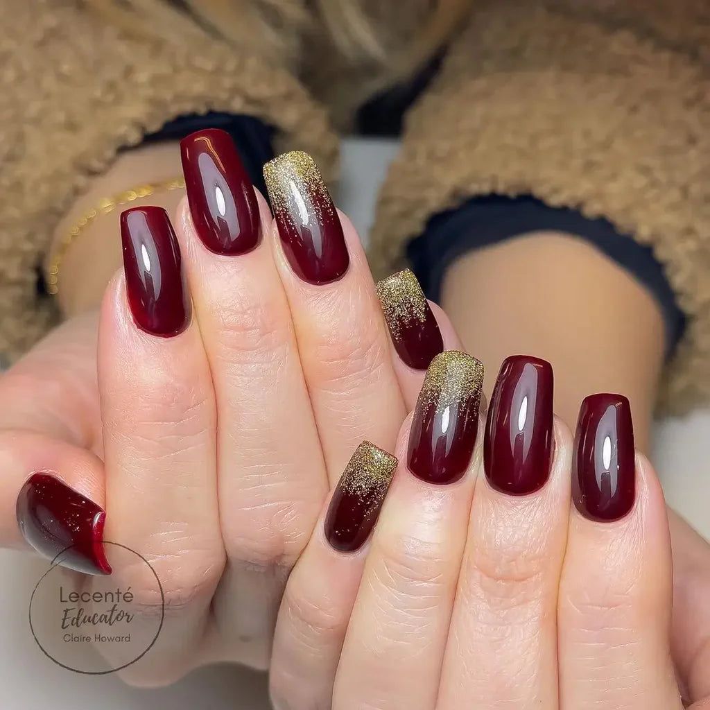 Glossy With Glitter Visual Idea — Garnet Nails 2027