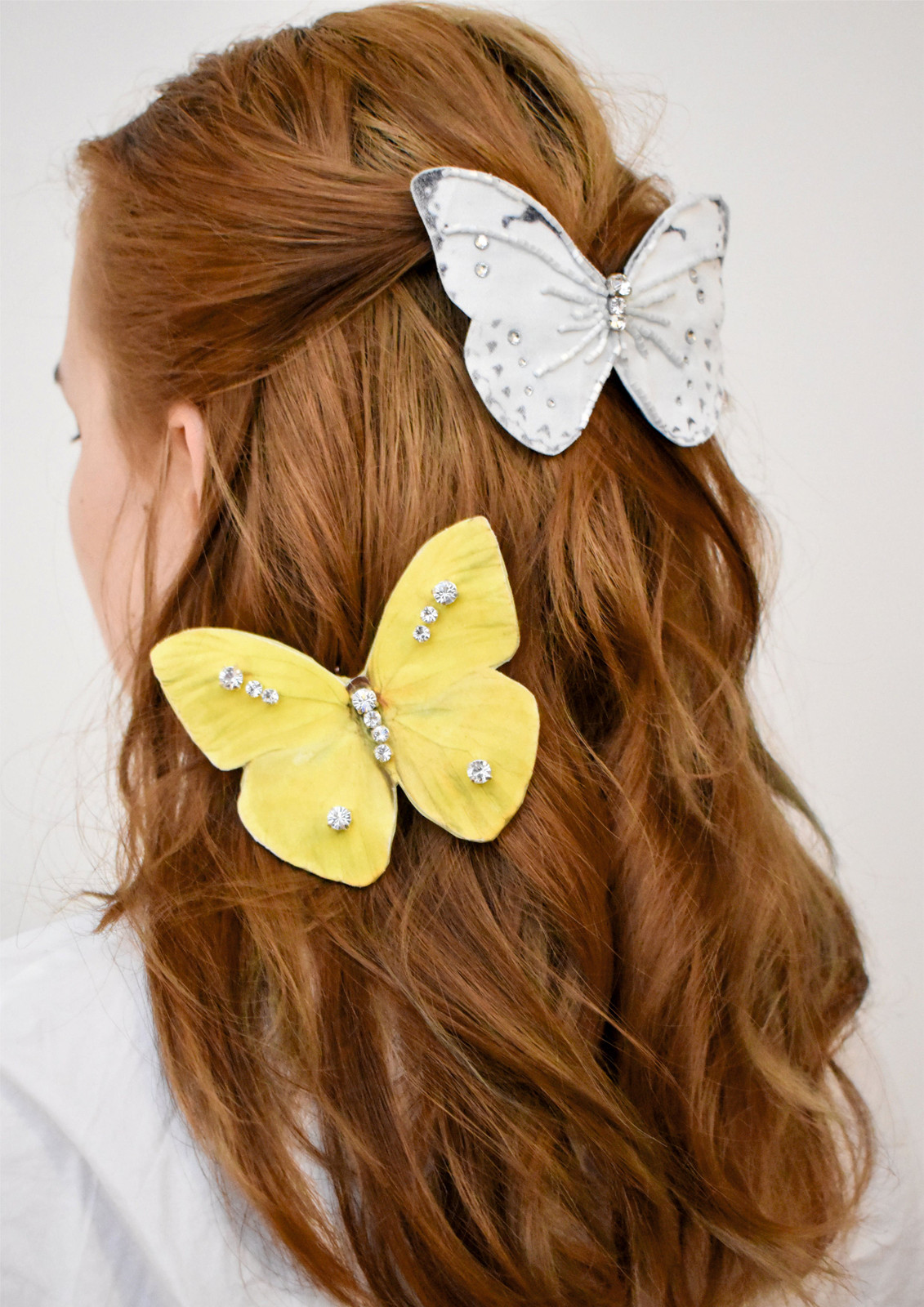 Reddish-Brown Half-Up With Embellished Butterfly Clips Reddish-Brown Half-Up With Embellished Butterfly Clips — Butterfly Hair Clip Hairstyles 2027