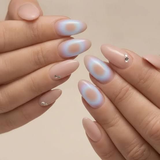 Pastel Aura Medium Oval Nails Pastel Aura Medium Oval Nails — Simple Gymnastics Nails 2027