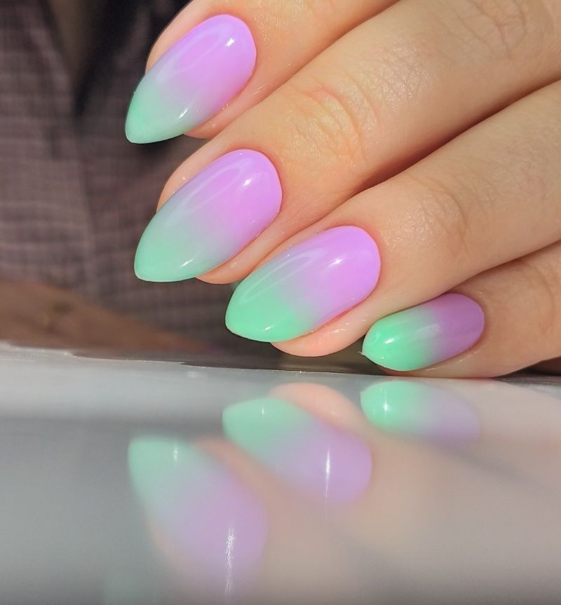 Lavender to Mint Green Glossy Ombre Lavender to Mint Green Glossy Ombre — Lavender Ombre Nails 2027
