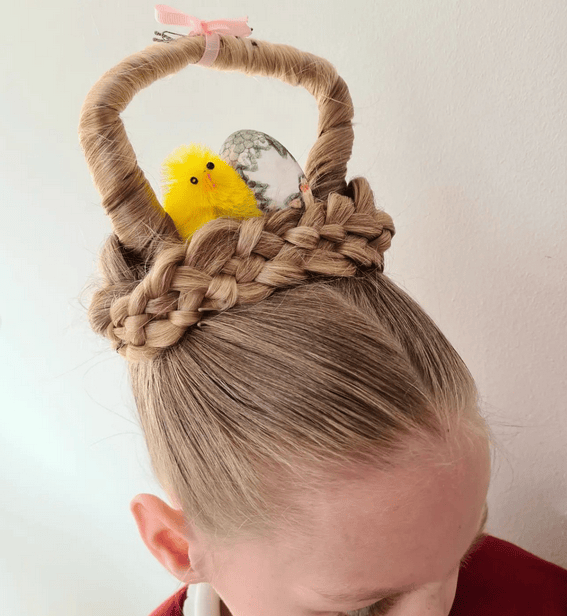 Brown Braids and Buns with Pink Clips Brown Braids and Buns with Pink Clips — Easter Hairstyles 2027