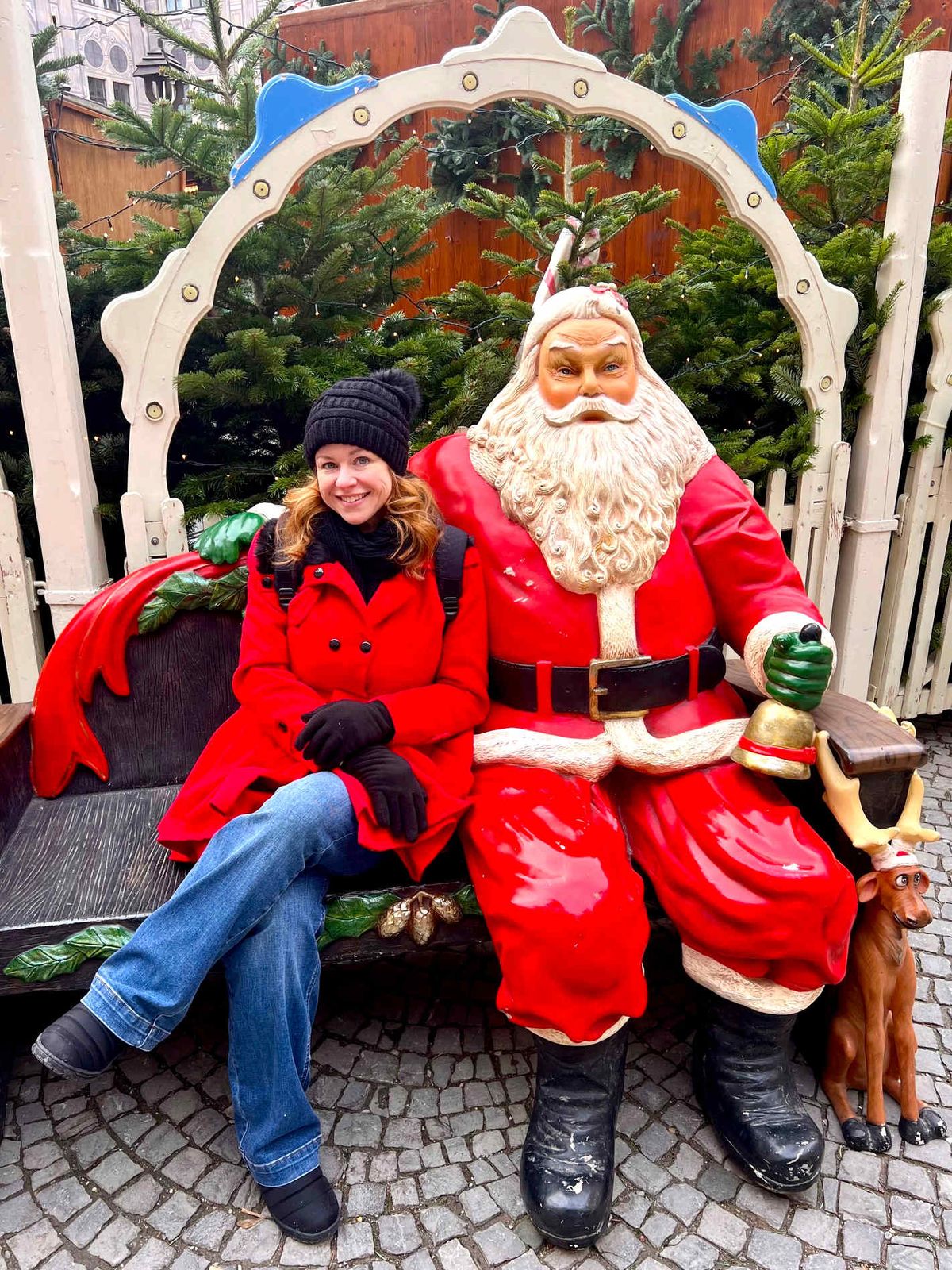 Classic Red Coat and Jeans for a Timeless Market Outfit — Christmas Market Outfits 2026