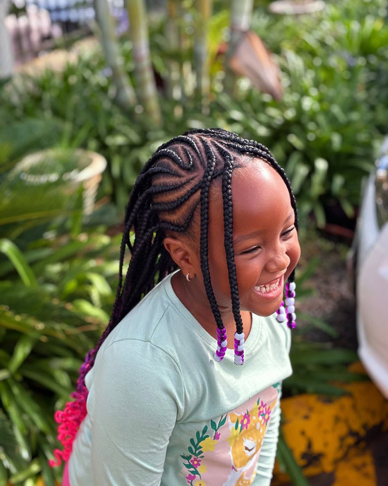 Cornrows into Pigtails with Beads — School Hairstyles 2027 for Mixed Hair