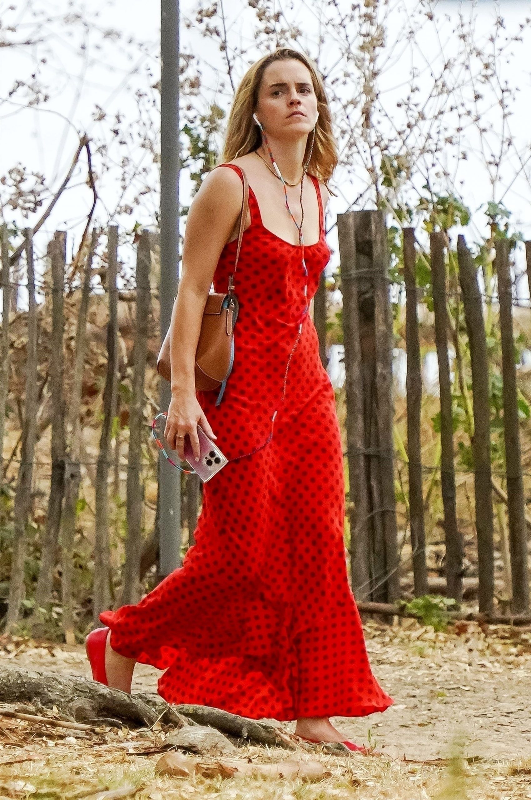 Red Polka Dot Maxi Dress with Crossbody Bag — Tomato Girl Outfits 2027