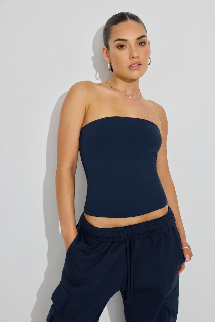 Minimalist Navy Tube Top with Matching Cargo Pants Minimalist Navy Tube Top with Matching Cargo Pants — Tube Tops 2027