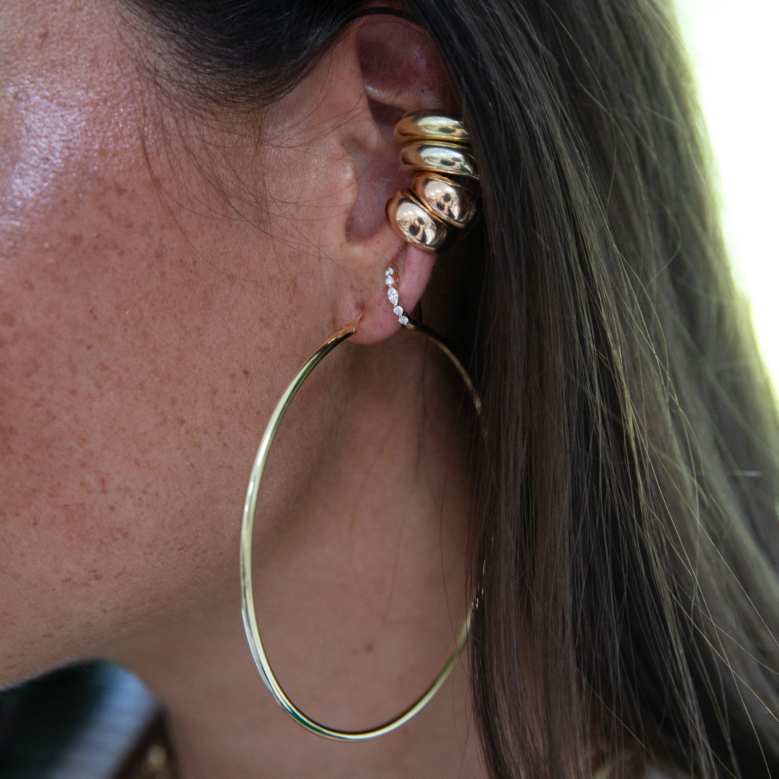 Oversized Gold Hoops with Stacked Ear Cuffs Oversized Gold Hoops with Stacked Ear Cuffs — Hoop Earrings 2027