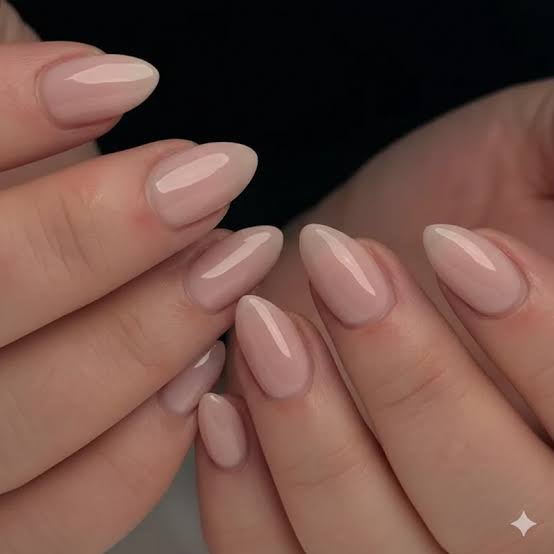 Milky Pink Glossy Almond Milky Pink Glossy Almond — Wedding Guest Nails 2027
