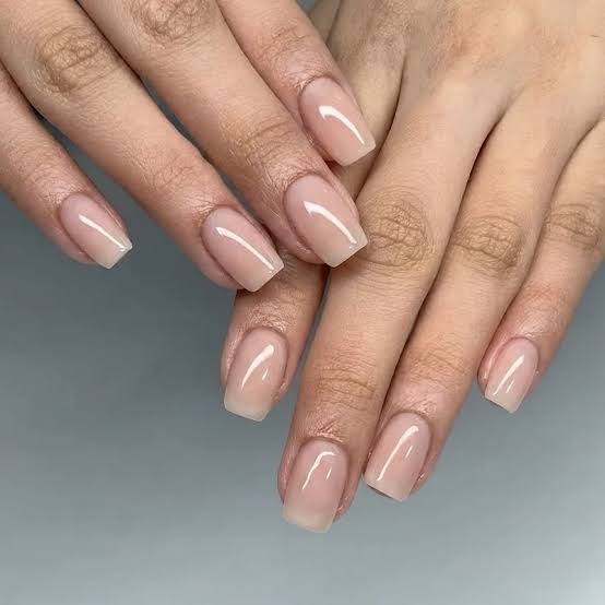 Short Square Sheer Nude Pink Glossy Short Square Sheer Nude Pink Glossy — Nurse Nails 2027
