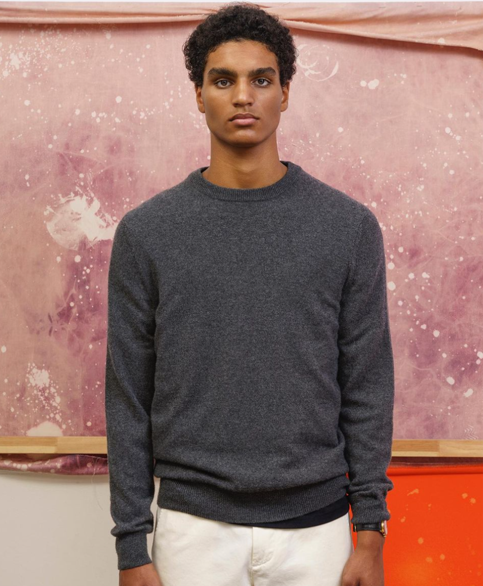 Charcoal Sweater and Off-White Trousers for Casual Polish — Minimalist Outfits 2027